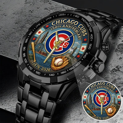 Chicago Cubs 150th Anniversary Stainless Steel Watch