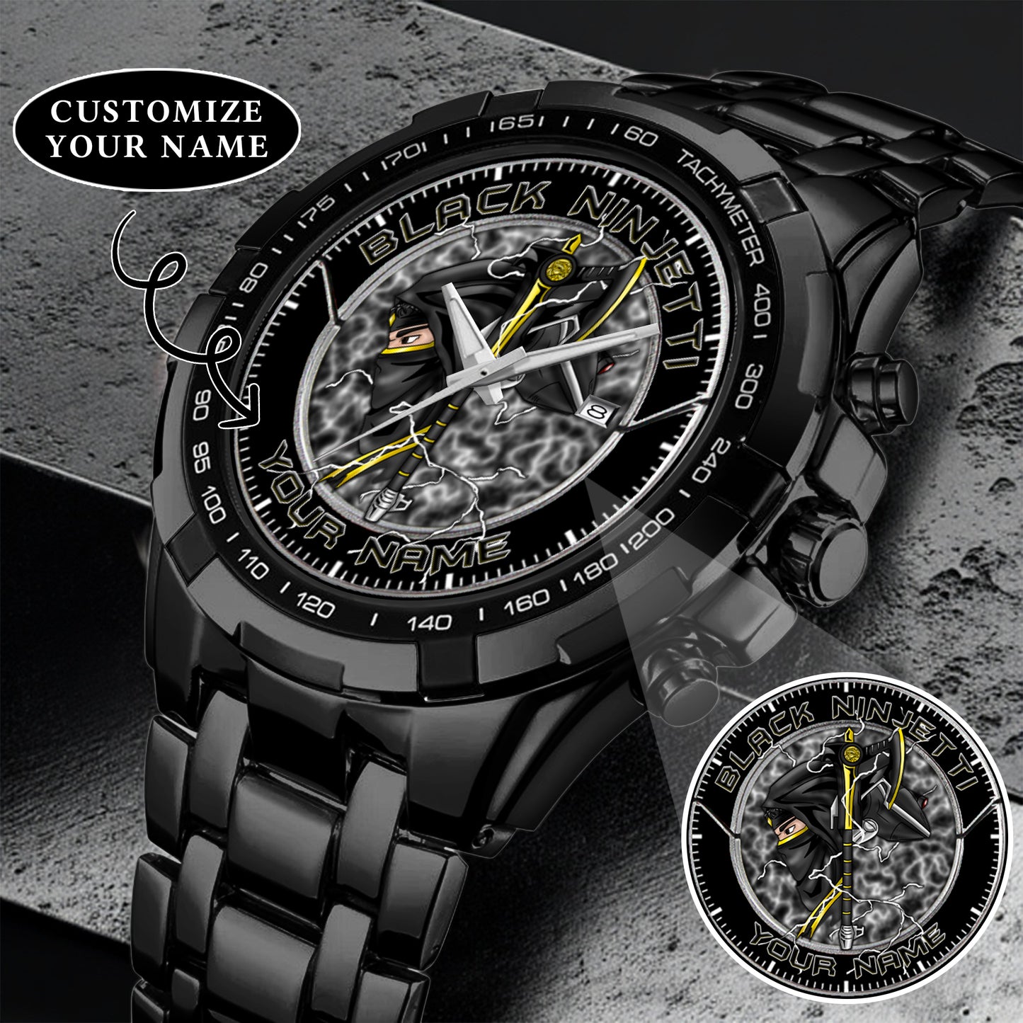 Power Rangers Black Ninjetti Personalized Watch