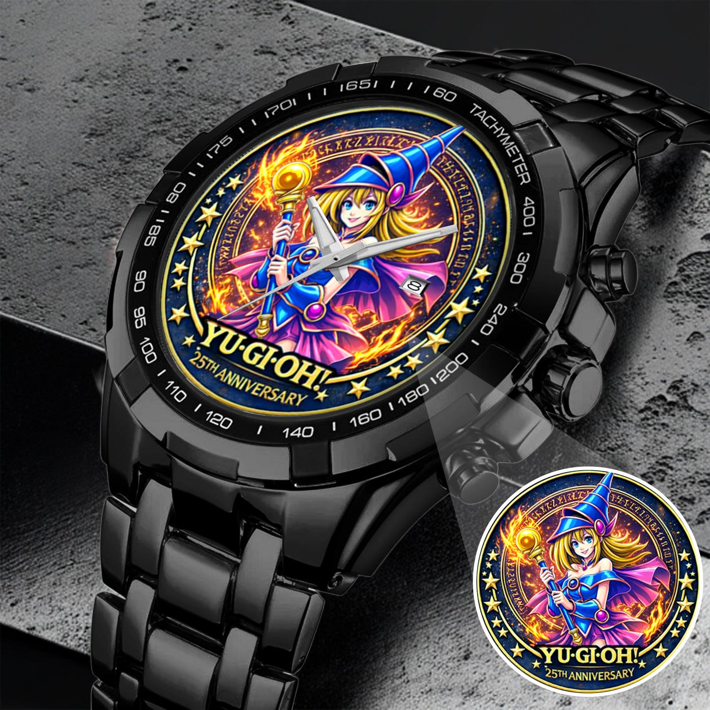 Anime Yugioh 25th Anniversary Coin Magician Girl Custom Watch