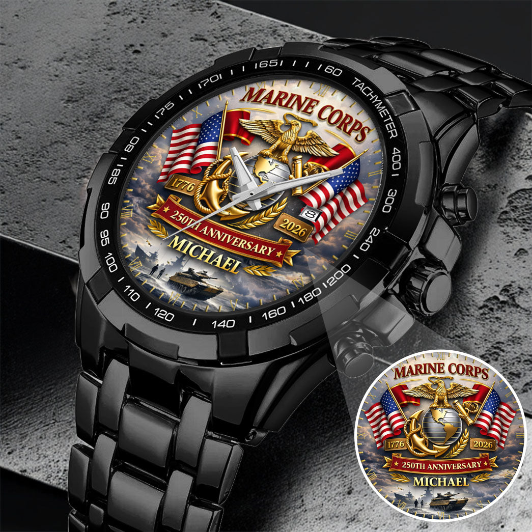 USA 250th Anniversary U.S. Marine Corps - Custom Name Watch