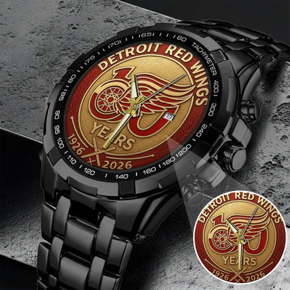 Detroit Red Wings 100th Anniversary 2026 Stainless Steel Watch