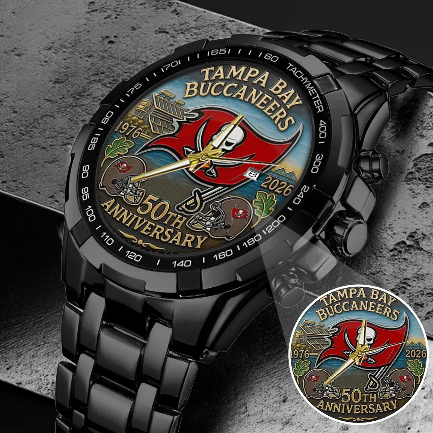 Tampa Bay Buccaneers 50th Anniversary 2026 Stainless Steel Watch