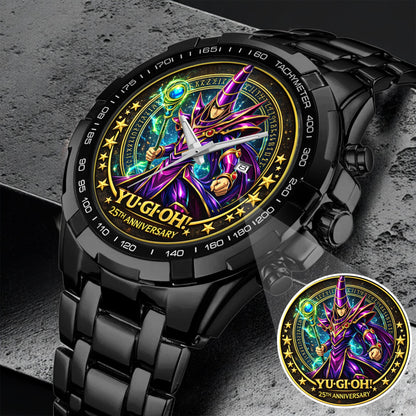 Anime Yugioh 25th Anniversary Coin The Dark Magician Custom Watch