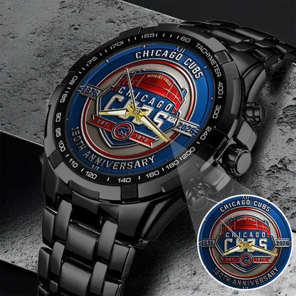 Chicago Cubs 155th Anniversary Stainless Steel Watch