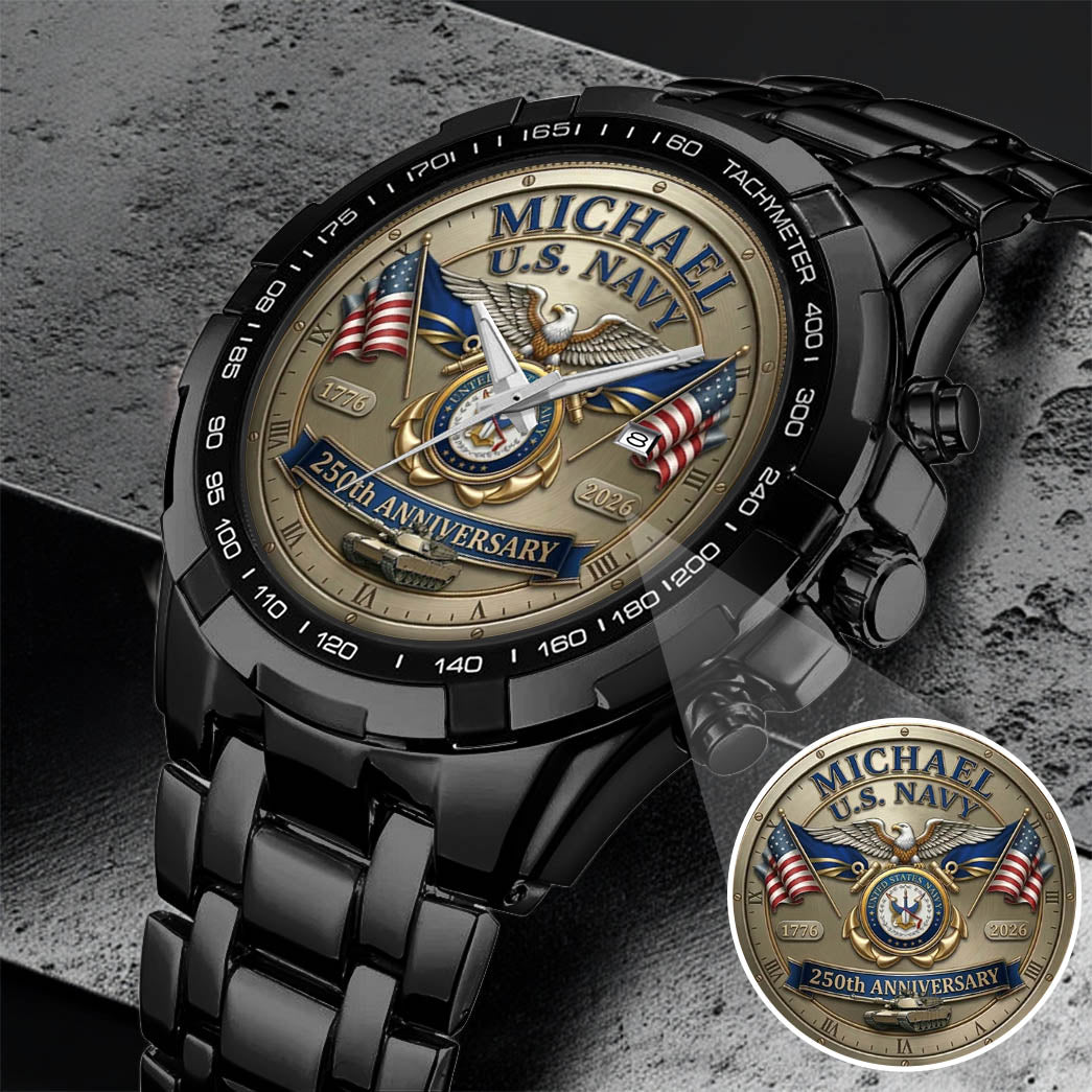 USA 250th Anniversary U.S. Navy - Custom Name Watch