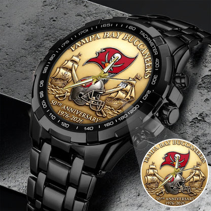 Tampa Bay Buccaneers 50th Anniversary Stainless Steel Watch