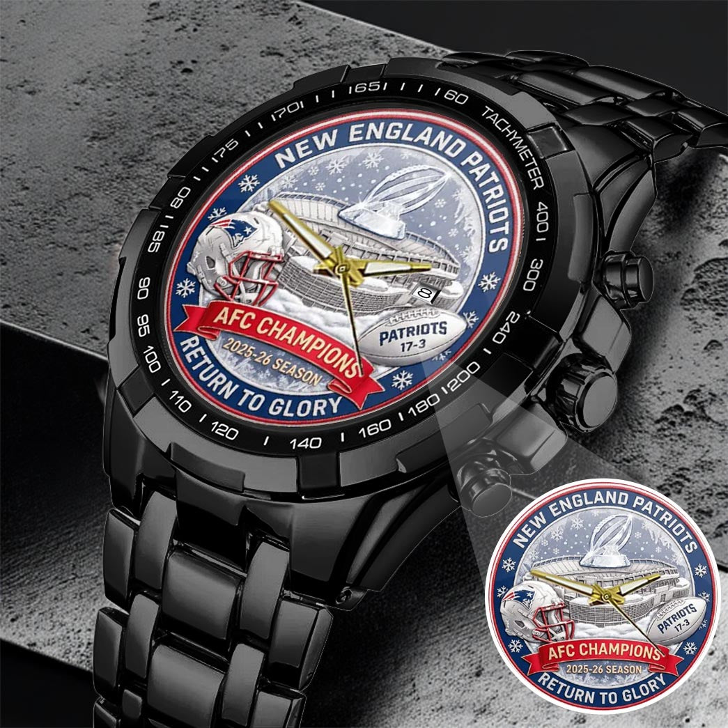 New England Patriots Champions Stainless Steel Watch