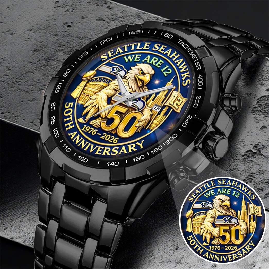 Seattle Seahawks 50th Anniversary Go Hawks 1976-2026 Watch