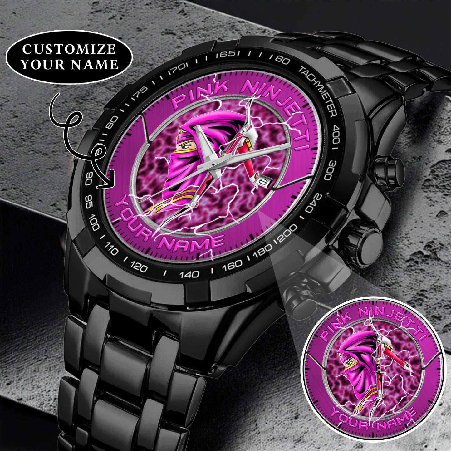 Power Rangers Pink Ninjetti Personalized Watch