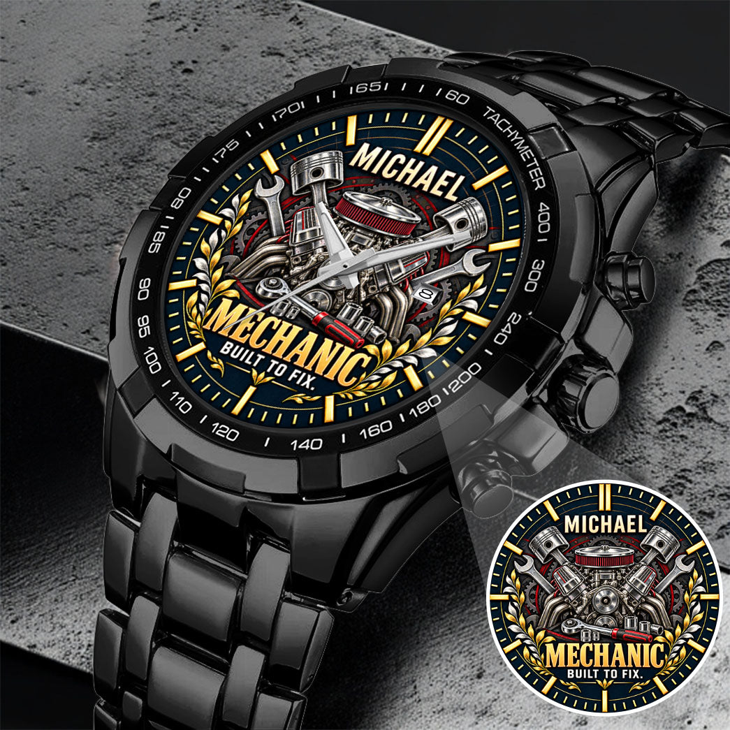 Personalized Mechanic Watch – Custom Name Mechanic Appreciation Gift