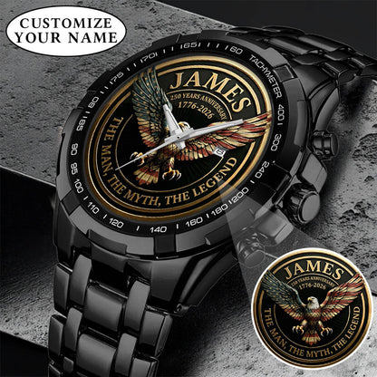 Personalized 250 Years Anniversary Eagle The Man The Myth The Legend Watch