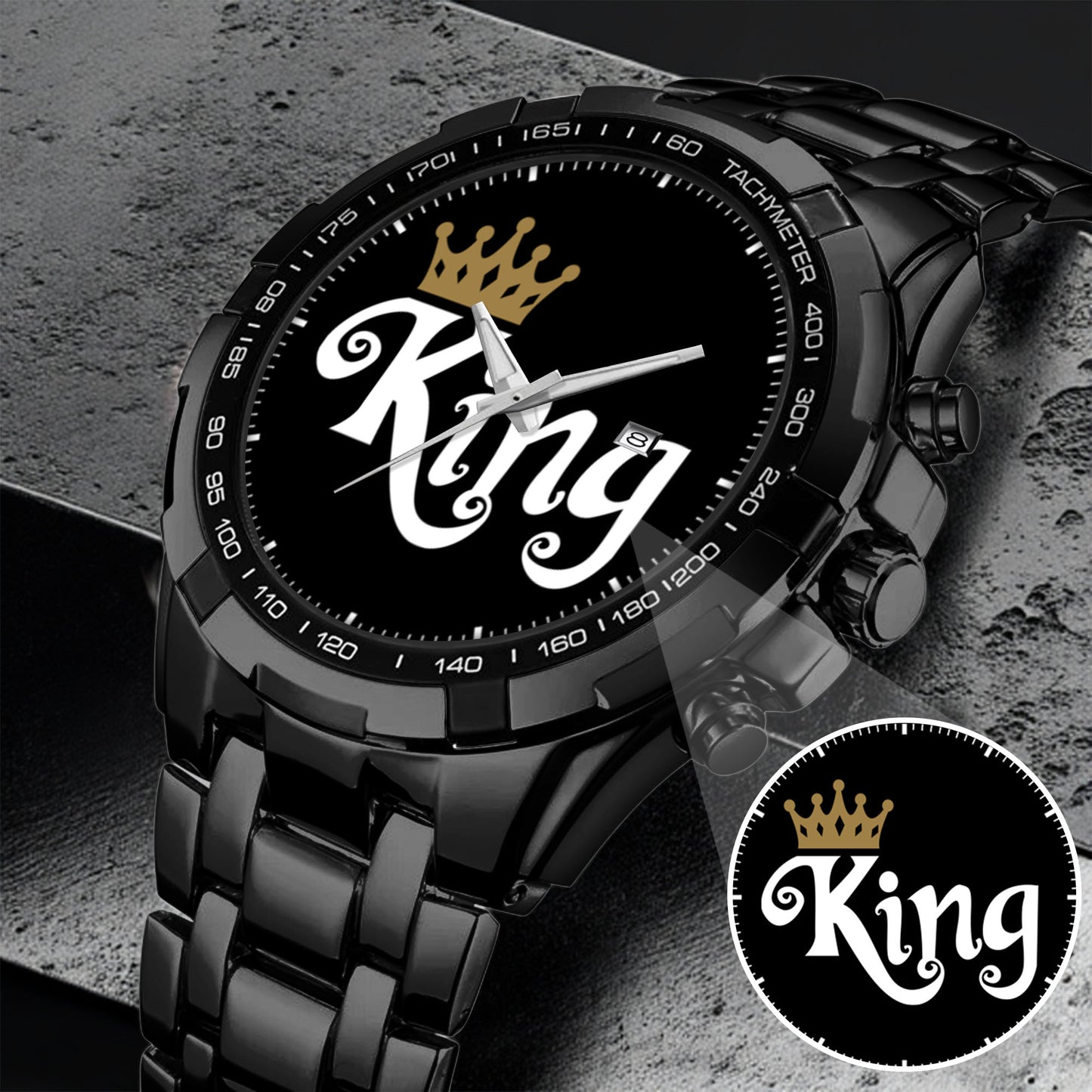 King & Queen Couple Watch Set – Matching Crown Watches for Couples – Romantic Gift for Valentine & Anniversary