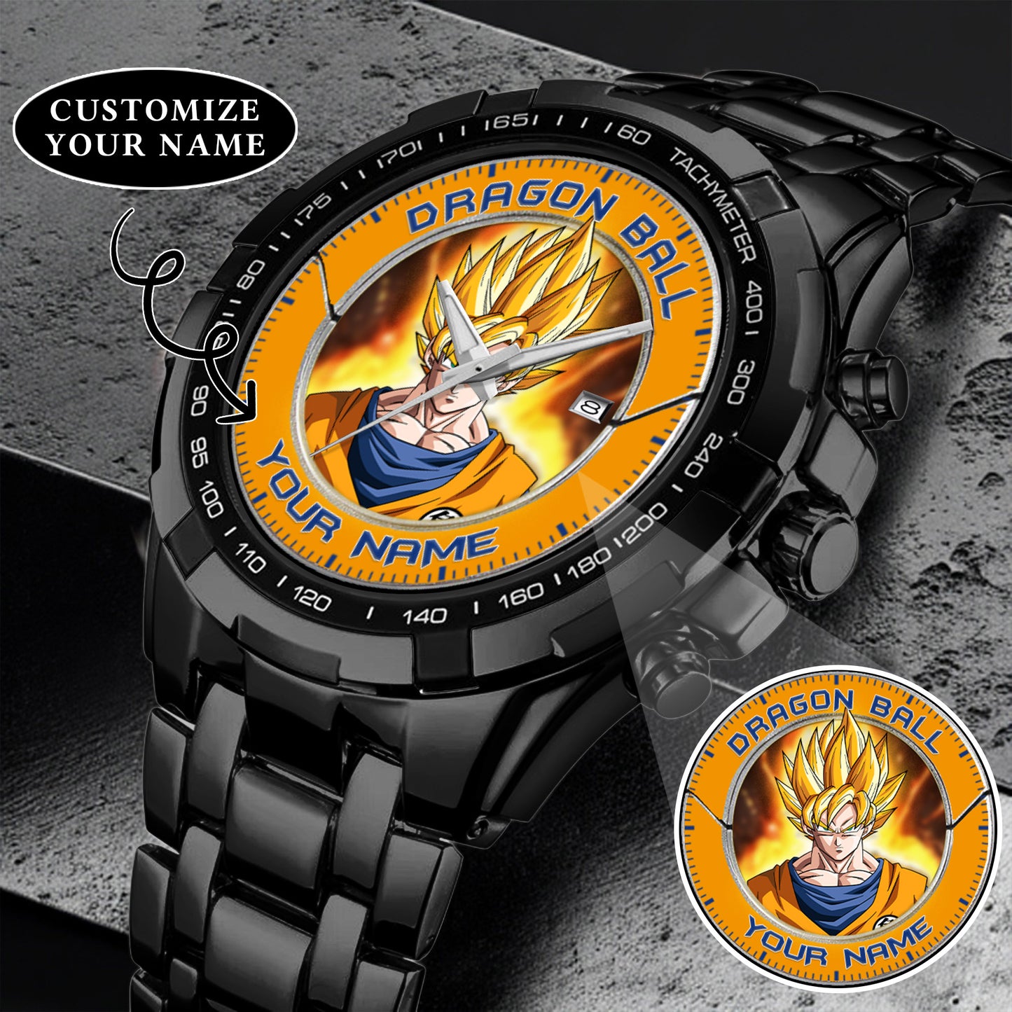 Anime Dragon Ball Songoku Custom Name Watch