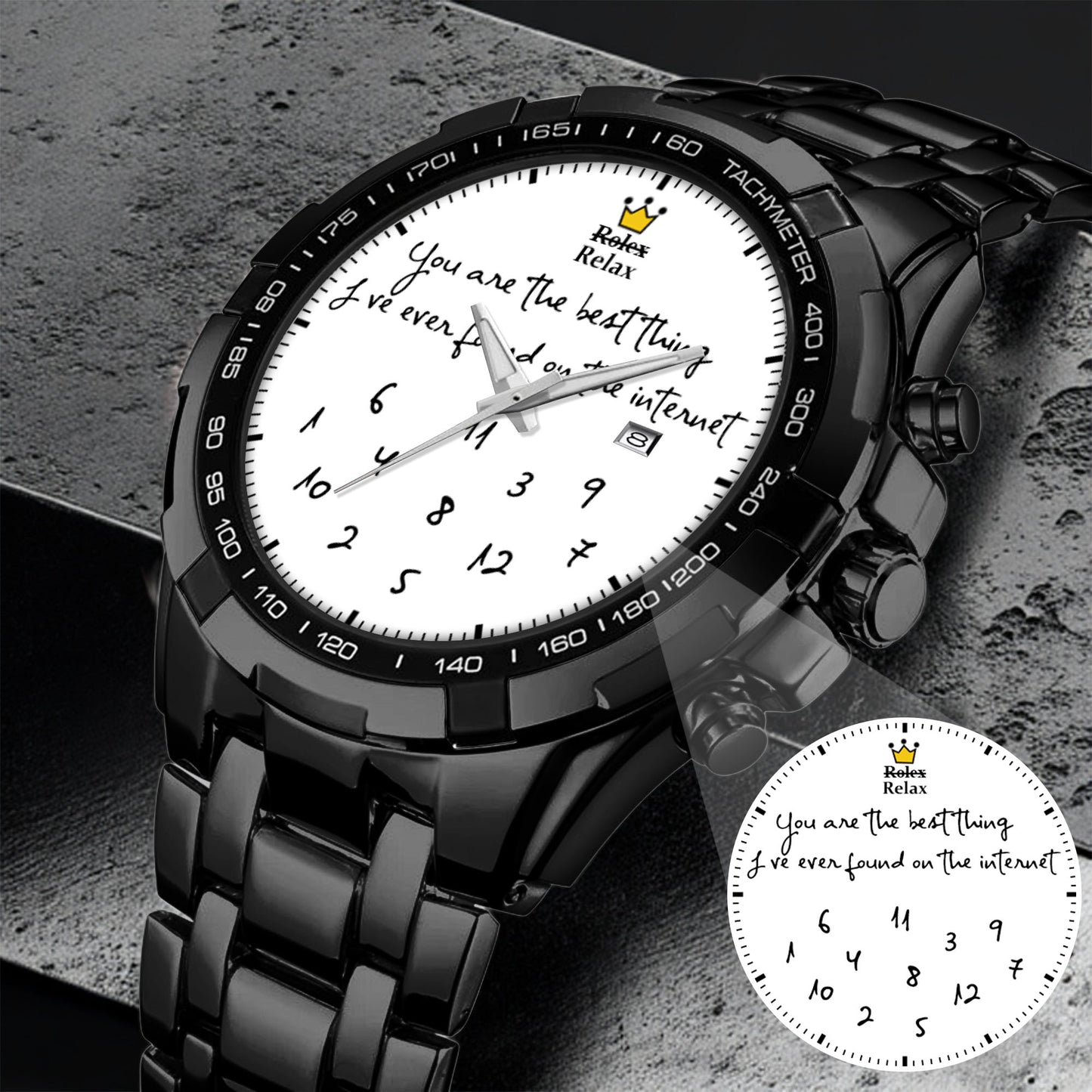 Custom Message Watch for Him – Unique Gift for Boyfriend, Husband, Anniversary & Valentine’s Day