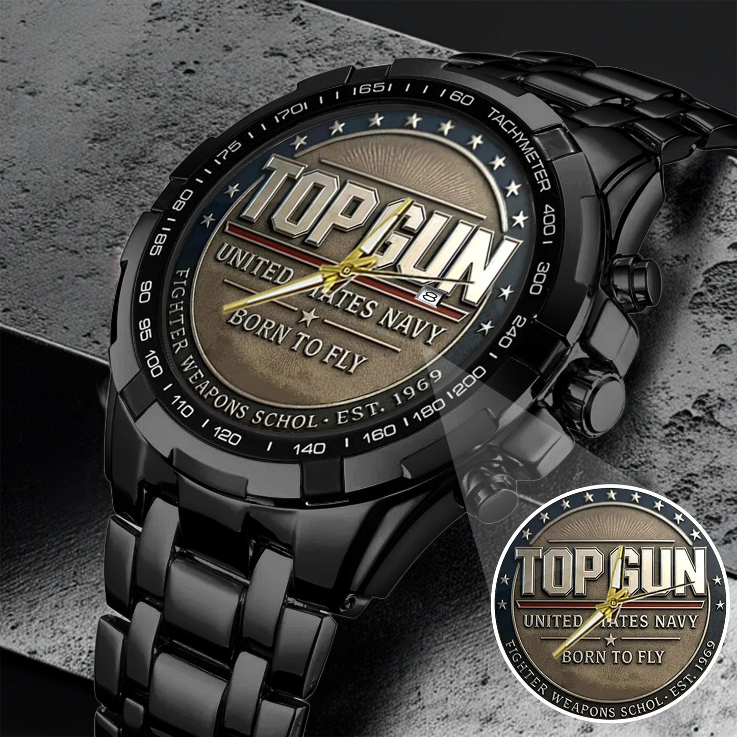 Top Gun Born To Fly Stainless Steel Watch
