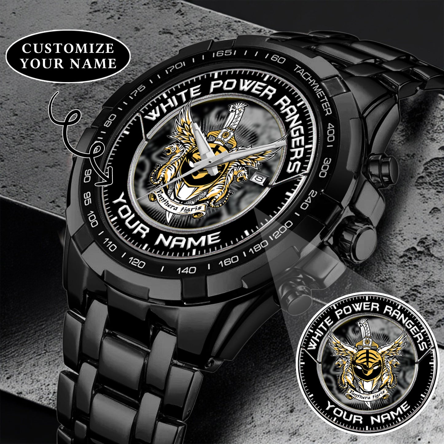 Mighty Morphin Power Rangers Tigerzord Custom Name Watch