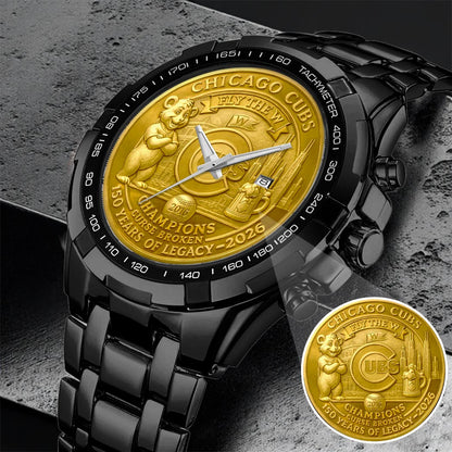 Chicago Cubs 150th Anniversary Stainless Steel Watch