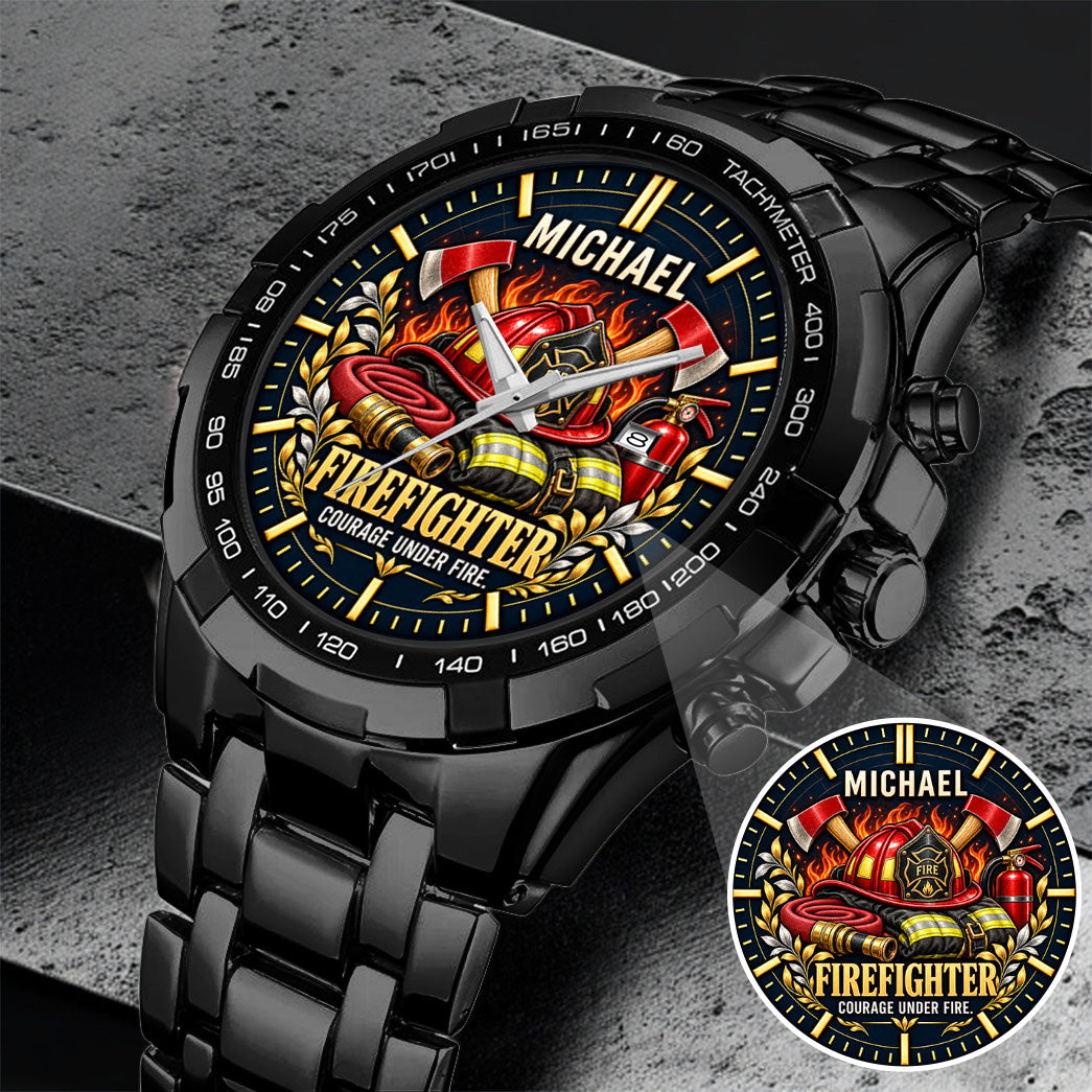 Personalized Firefighter Watch – Custom Name Firefighter Appreciation Gift