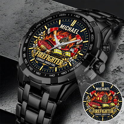 Personalized Firefighter Watch – Custom Name Firefighter Appreciation Gift