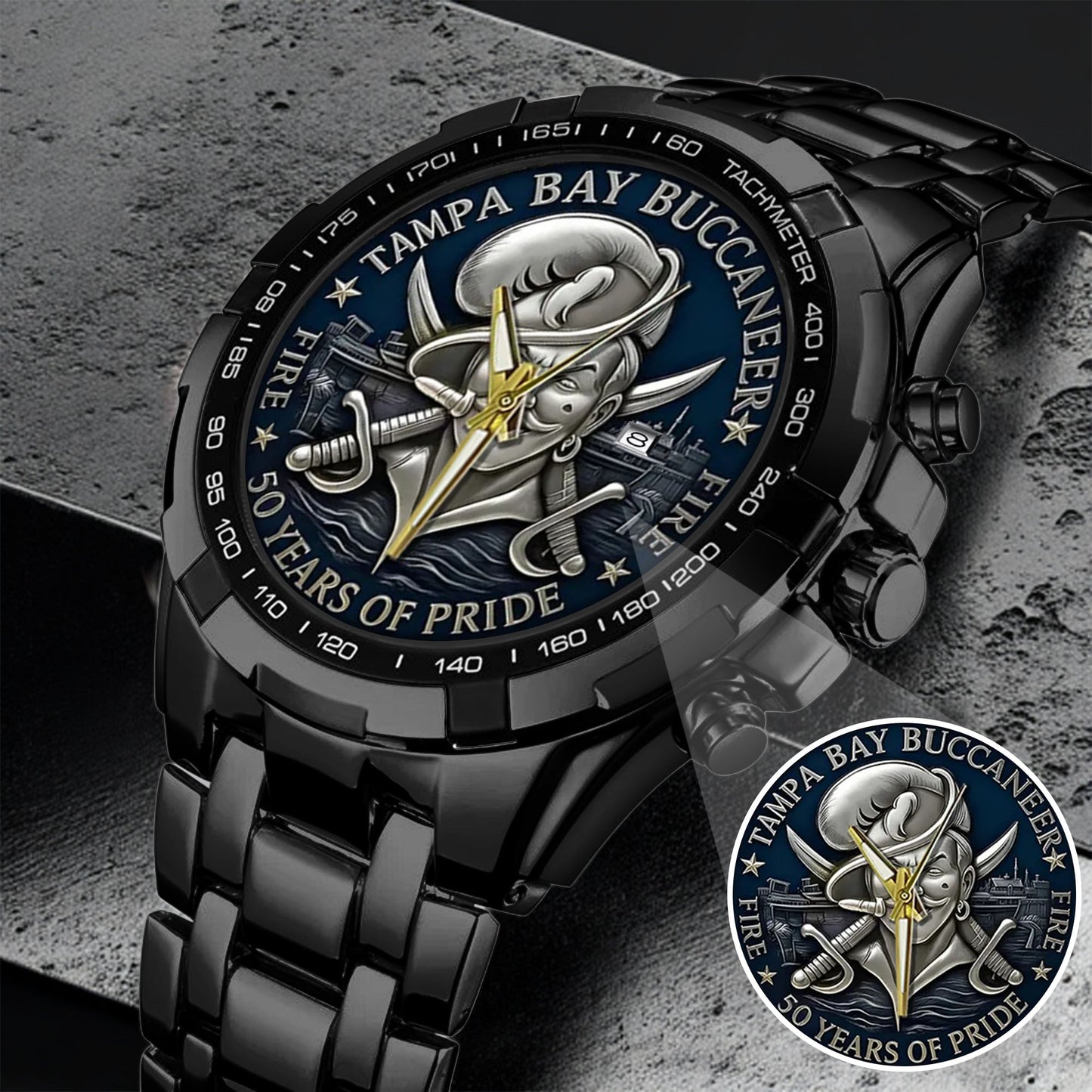 Tampa Bay Buccaneers 50th Anniversary Stainless Steel Watch