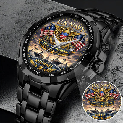 USA 250th Anniversary U.S. Navy - Custom Name Watch
