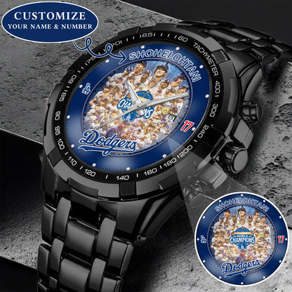 Personalized LA Dodgers 2025 Worlds Series Champion Back to Back Watch