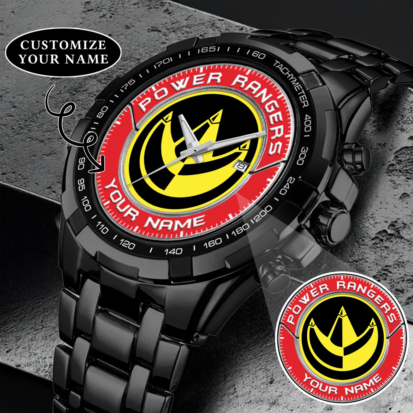 Mighty Morphin Power Rangers Dragon Zord Custom Name Watch