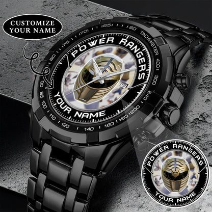 Mighty Morphin Power Rangers White Ranger Helmet Custom Name Watch