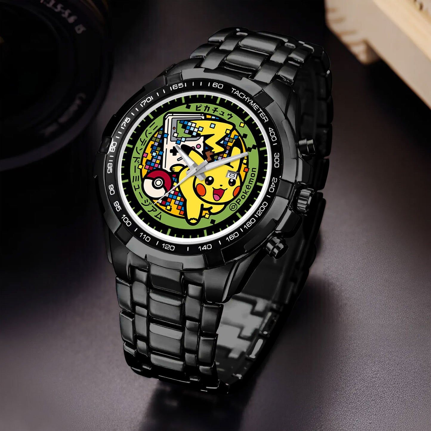 PKM Pikachu Limited Edition Black Stainless Steel Watch