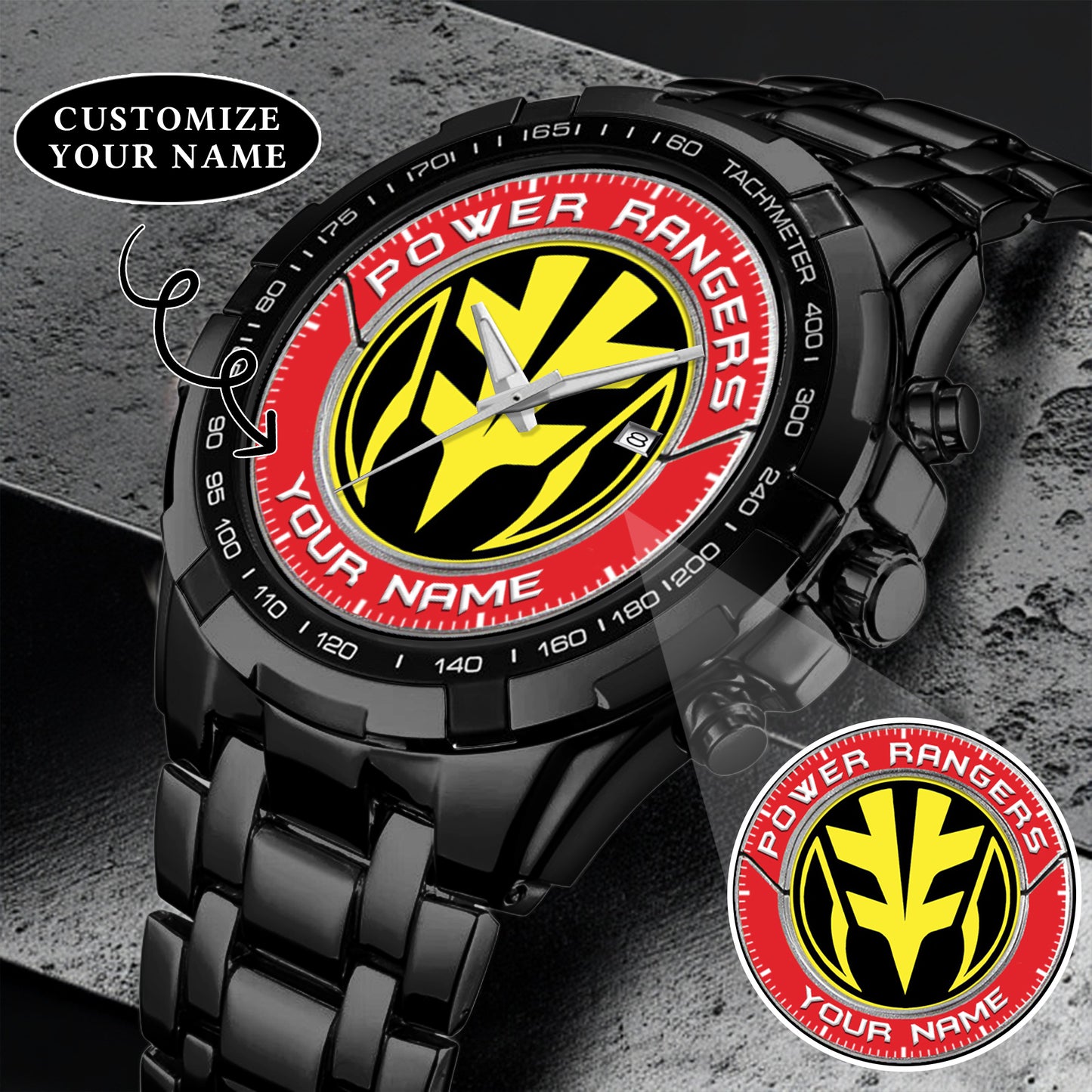 Mighty Morphin Power Rangers Tigerzord Custom Name Watch