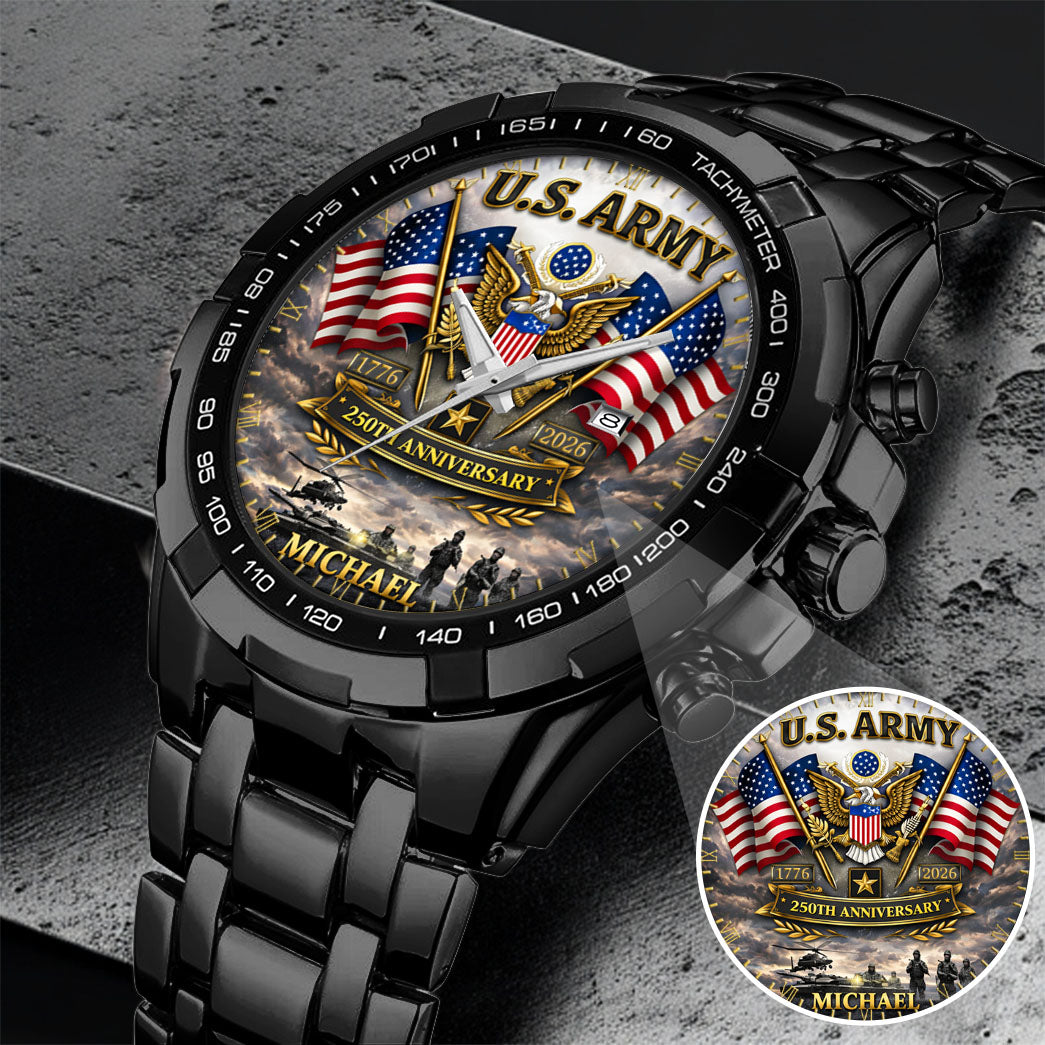 USA 250th Anniversary U.S. Army - Custom Name Watch