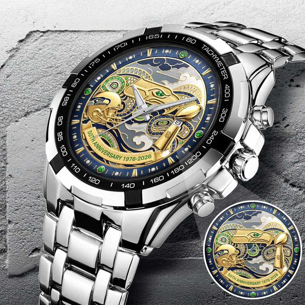 Seattle Seahawks 50th Anniversary Go Hawks 1976-2026 Watch