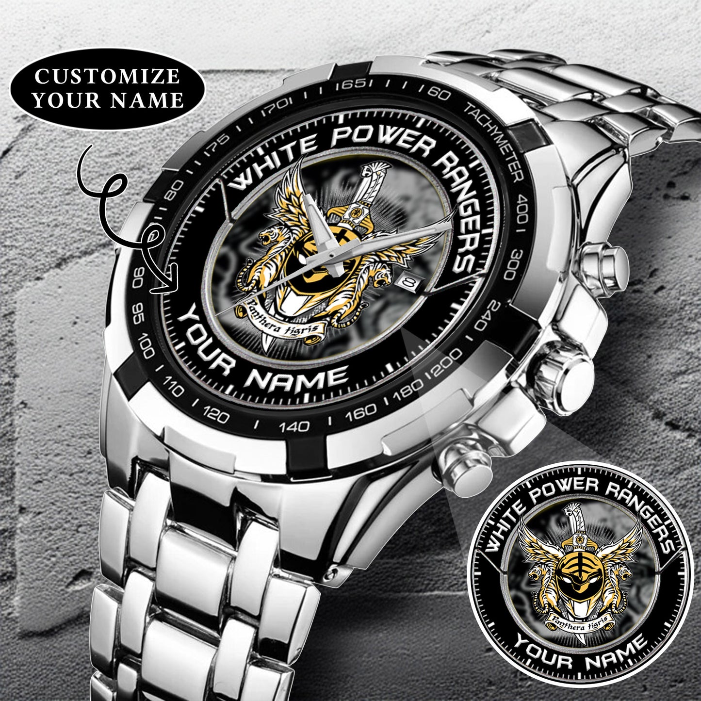 Mighty Morphin Power Rangers Tigerzord Custom Name Watch