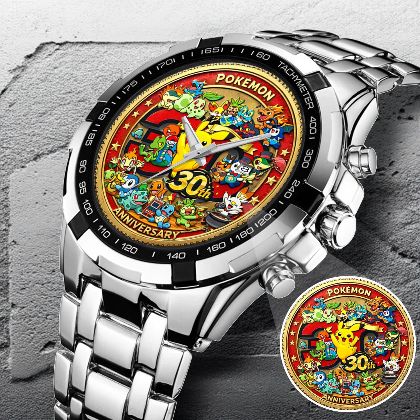 Anime Poke 30th Anniversary Coin Custom Watch