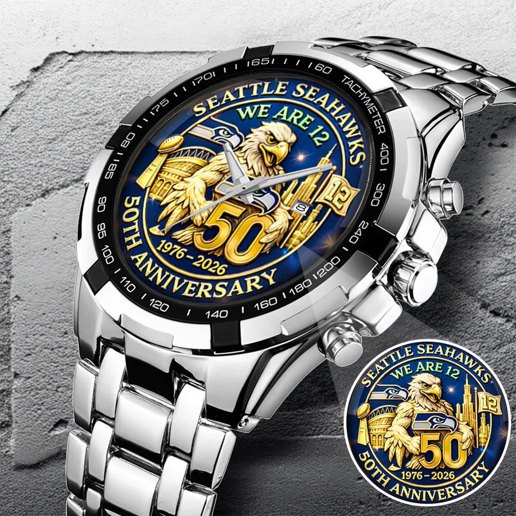 Seattle Seahawks 50th Anniversary Go Hawks 1976-2026 Watch