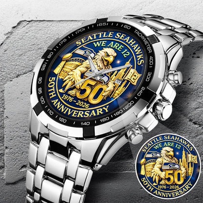 Seattle Seahawks 50th Anniversary Go Hawks 1976-2026 Watch