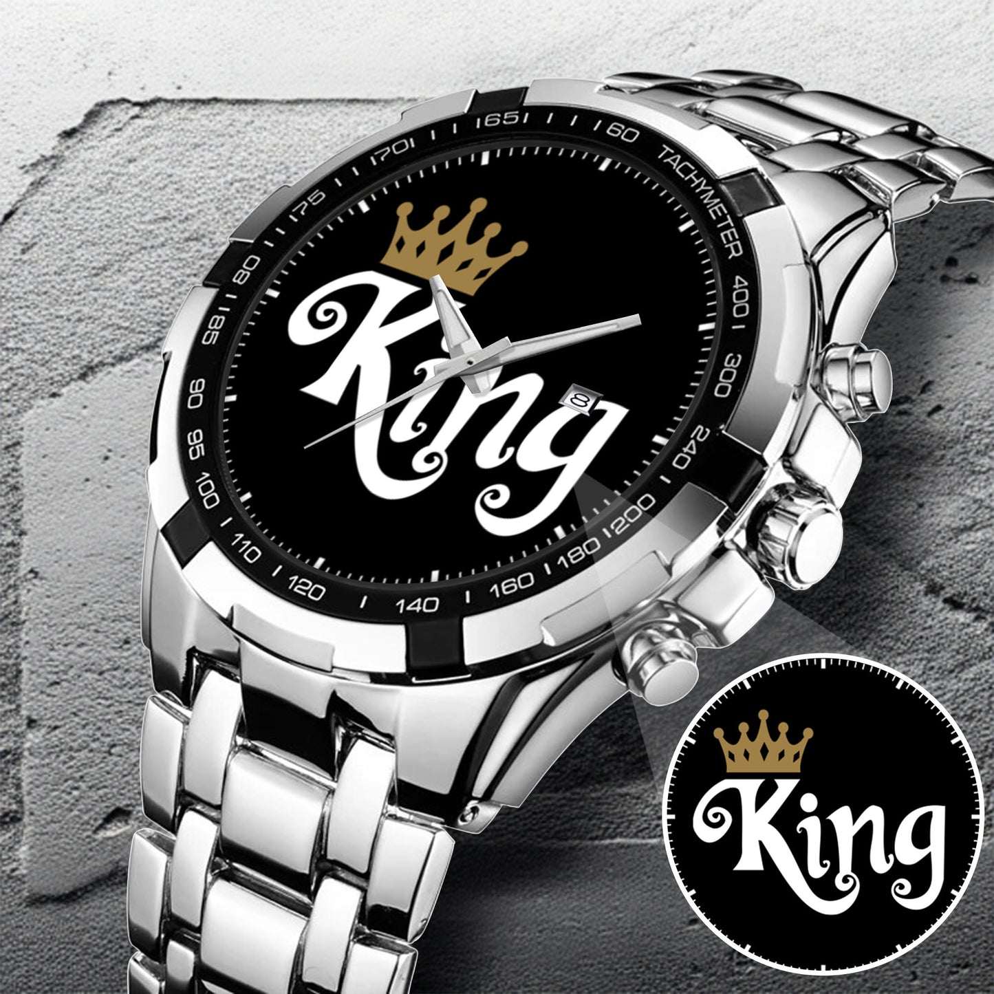 King & Queen Couple Watch Set – Matching Crown Watches for Couples – Romantic Gift for Valentine & Anniversary