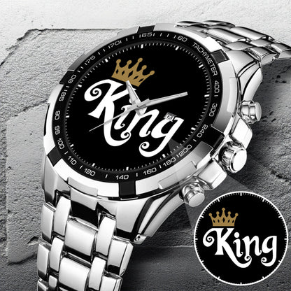 King & Queen Couple Watch Set – Matching Crown Watches for Couples – Romantic Gift for Valentine & Anniversary