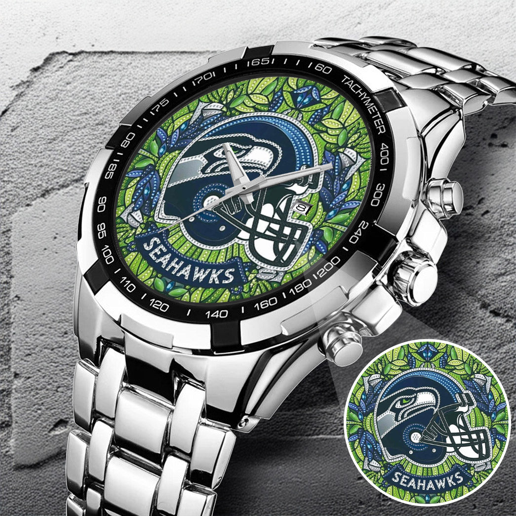 Seattle Seahawks Art Stainless Steel Watch