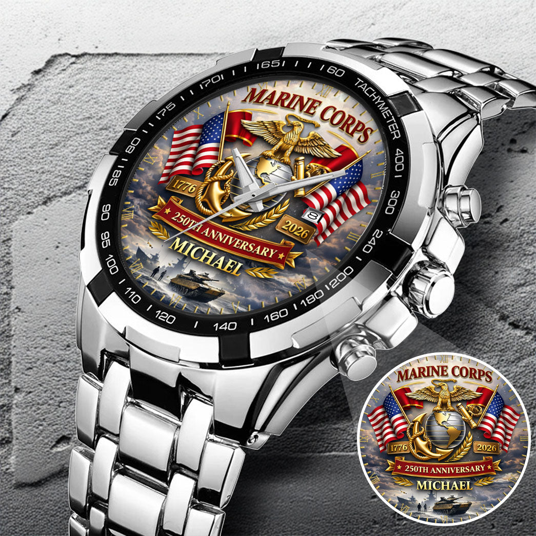 USA 250th Anniversary U.S. Marine Corps - Custom Name Watch