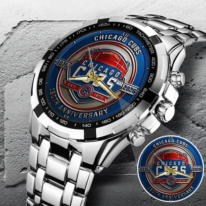 Chicago Cubs 155th Anniversary Stainless Steel Watch