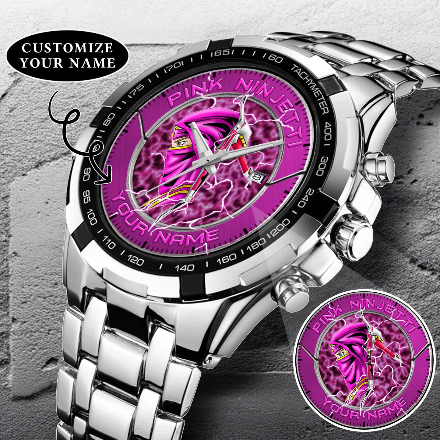 Power Rangers Pink Ninjetti Personalized Watch