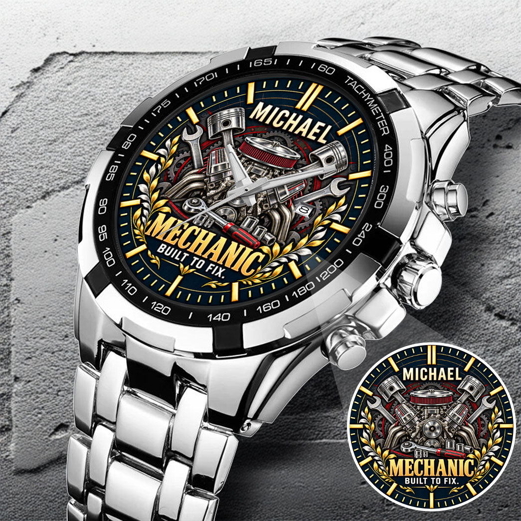 Personalized Mechanic Watch – Custom Name Mechanic Appreciation Gift