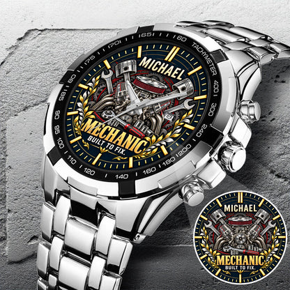 Personalized Mechanic Watch – Custom Name Mechanic Appreciation Gift