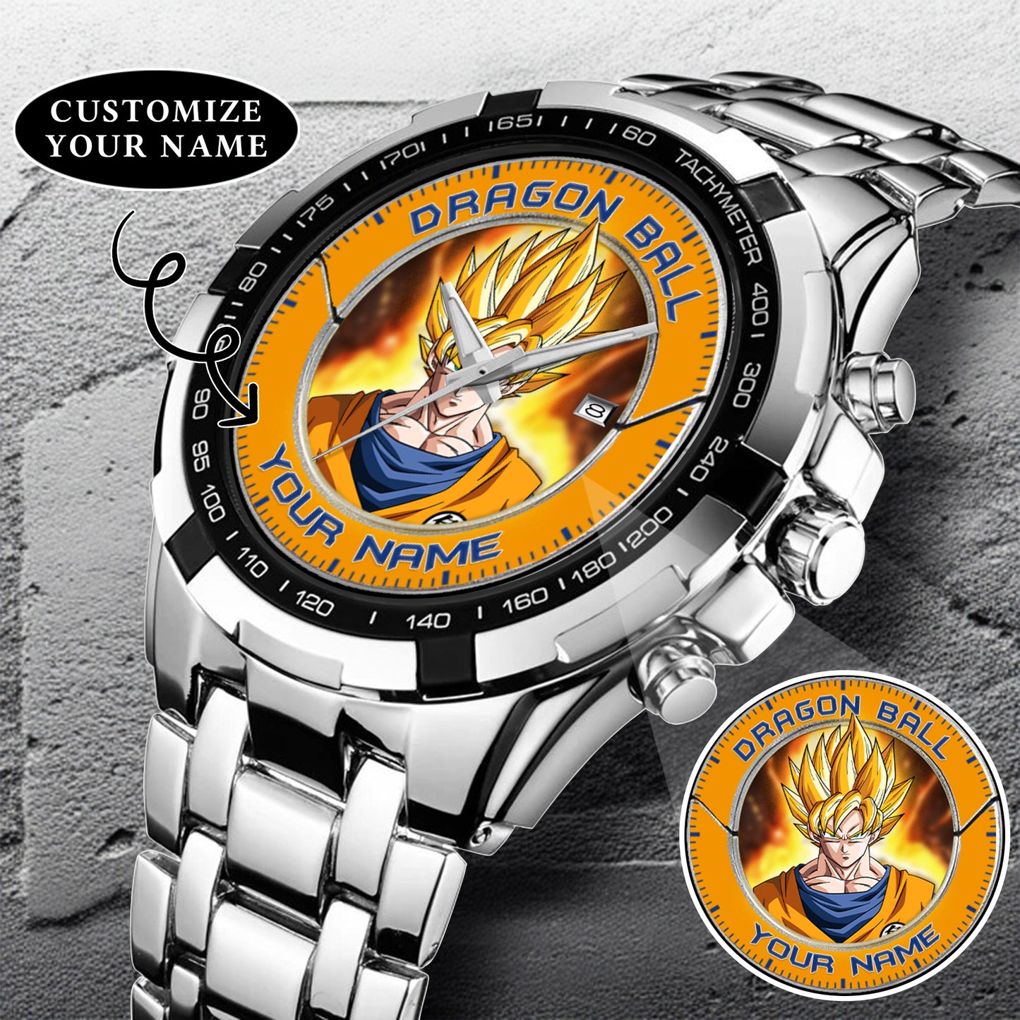 Anime Dragon Ball Songoku Custom Name Watch