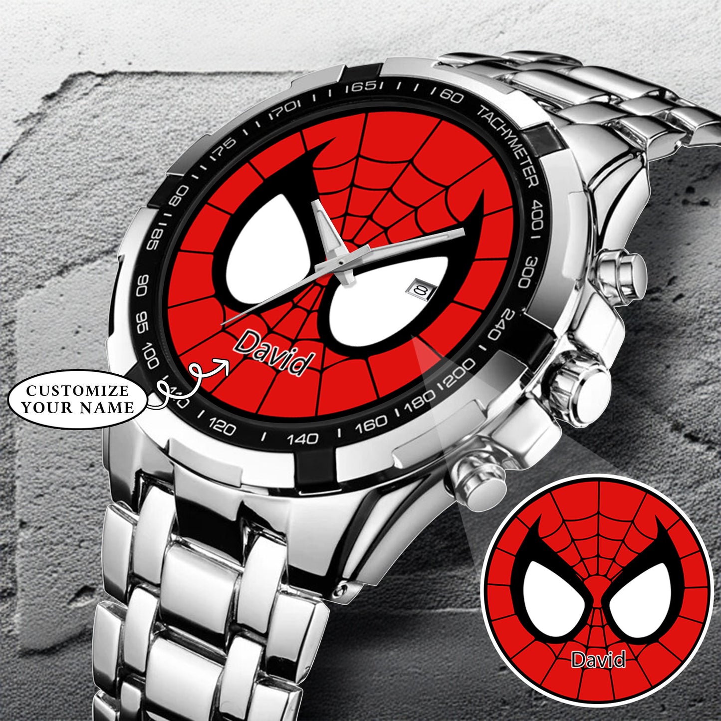 Custom Spider Matching Couple Watches – Personalized Name Edition
