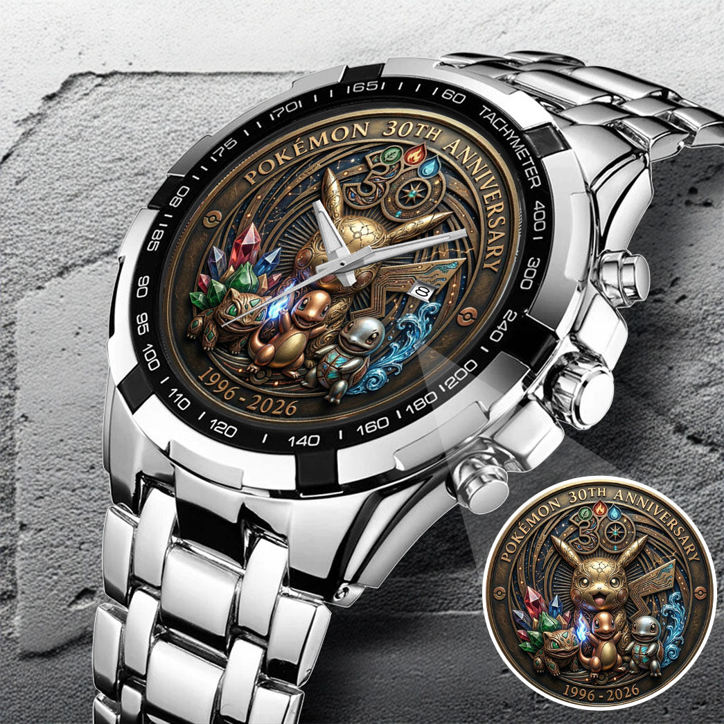 Pokemon 30th 1966-2026 Anniversary Steel Stainless Watch