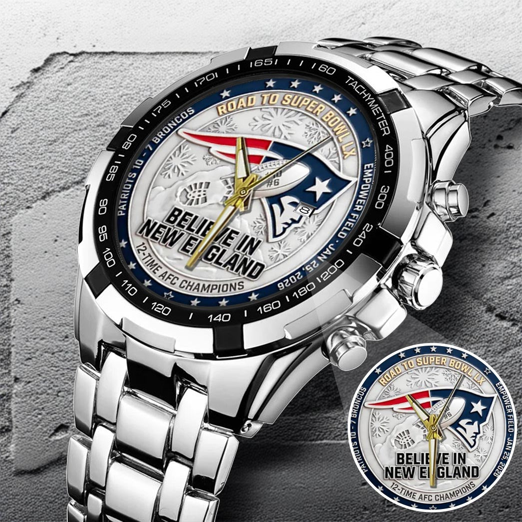 New England Patriots Champions Stainless Steel Watch