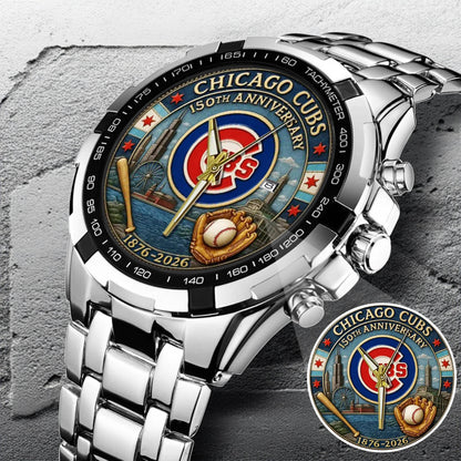 Chicago Cubs 150th Anniversary Stainless Steel Watch