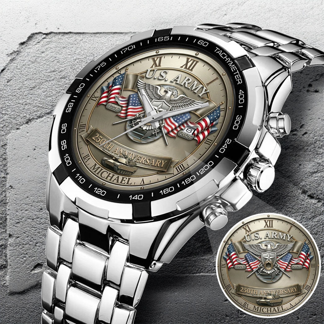 USA 250th Anniversary U.S. Army - Custom Name Watch